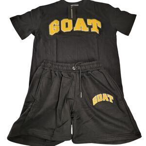 Sneak Gallery GOAT T-Shirt & Shorts Set Size Medium Black NWT